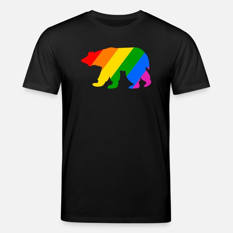 Regenbogen Eisbär - Stanley/Stella Unisex Bio-T-Shirt CREATOR  - Schwarz