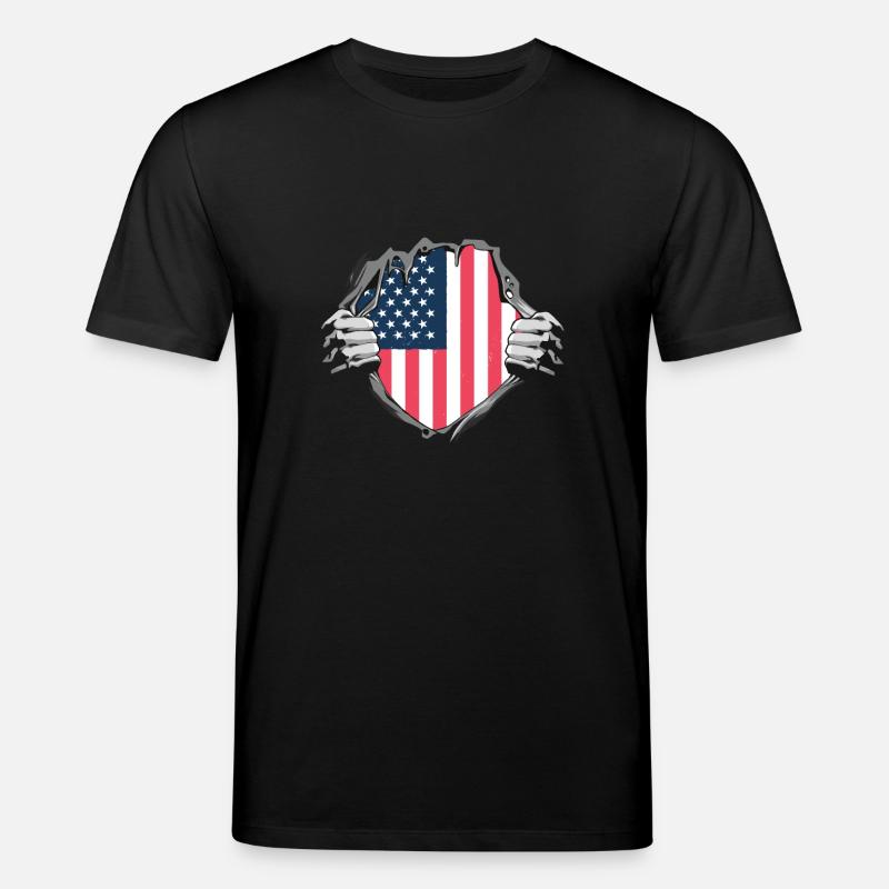 Drapeau américain dévoilant son design - T-shirt bio CREATOR Stanley/Stella Unisexe - noir