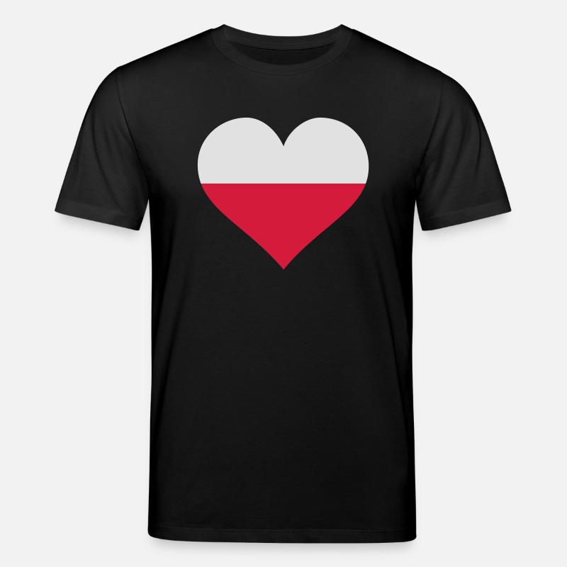 cœur Pologne - T-shirt bio CREATOR Stanley/Stella Unisexe - noir