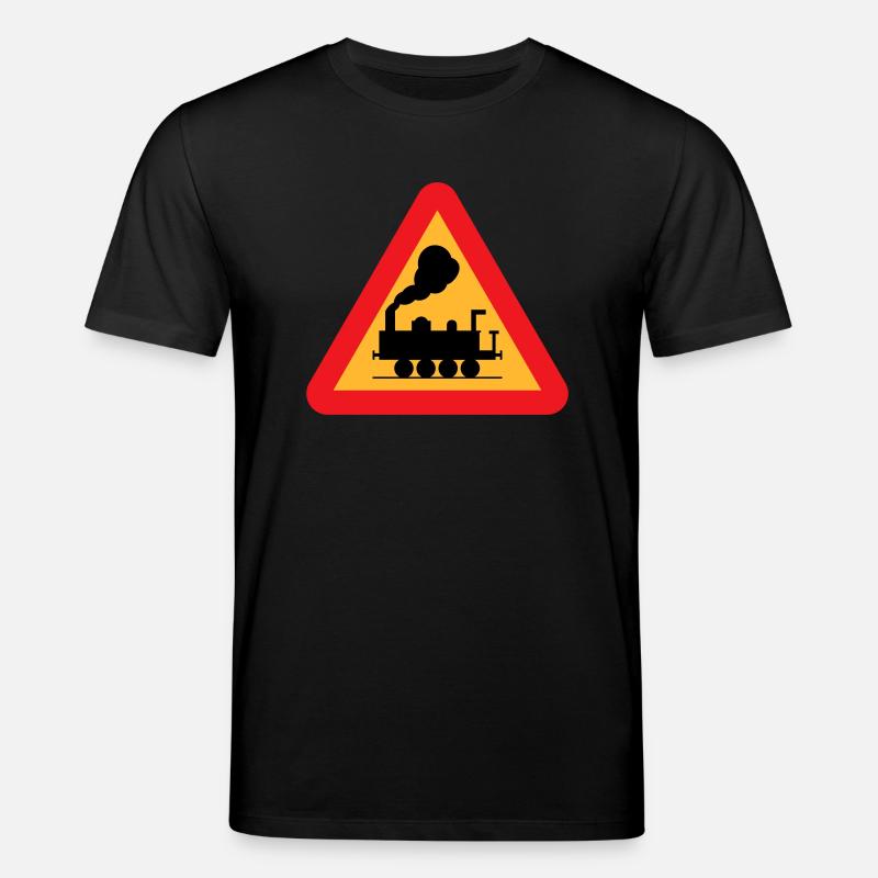 Zug Warnzeichen - Stanley/Stella Unisex Bio-T-Shirt CREATOR  - Schwarz