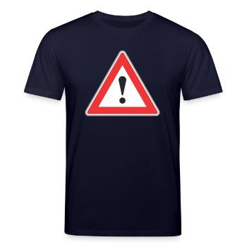 Road Sign exclamation point - Stanley/Stella CREATOR Unisex Organic T-Shirt - navy - Front