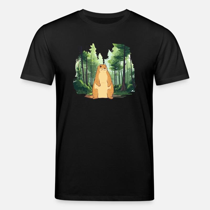 Starke Murmeltier-Naturlandschaft - Stanley/Stella Unisex Bio-T-Shirt CREATOR  - Schwarz
