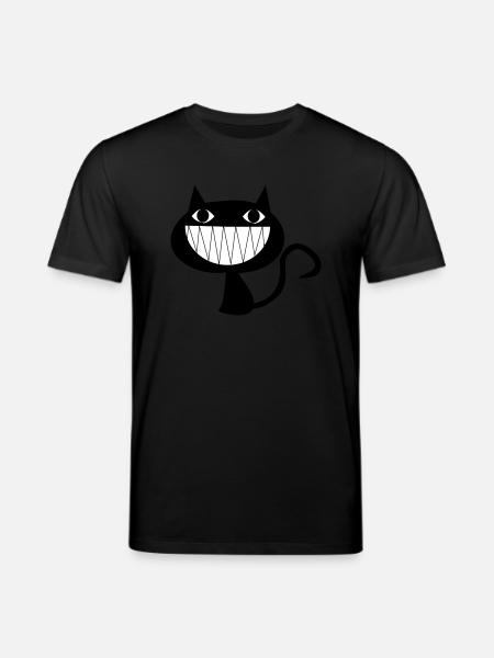 Grinning Cat - Stanley/Stella CREATOR Unisex Organic T-Shirt - black