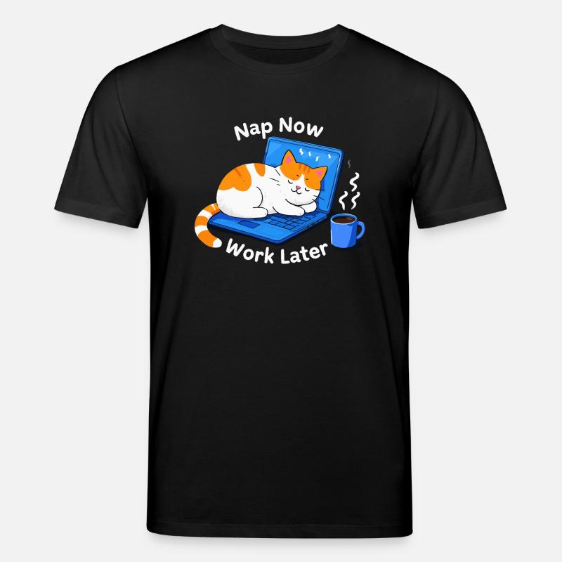 Nickerchen Jetzt später arbeiten - Stanley/Stella Unisex Bio-T-Shirt CREATOR  - Schwarz