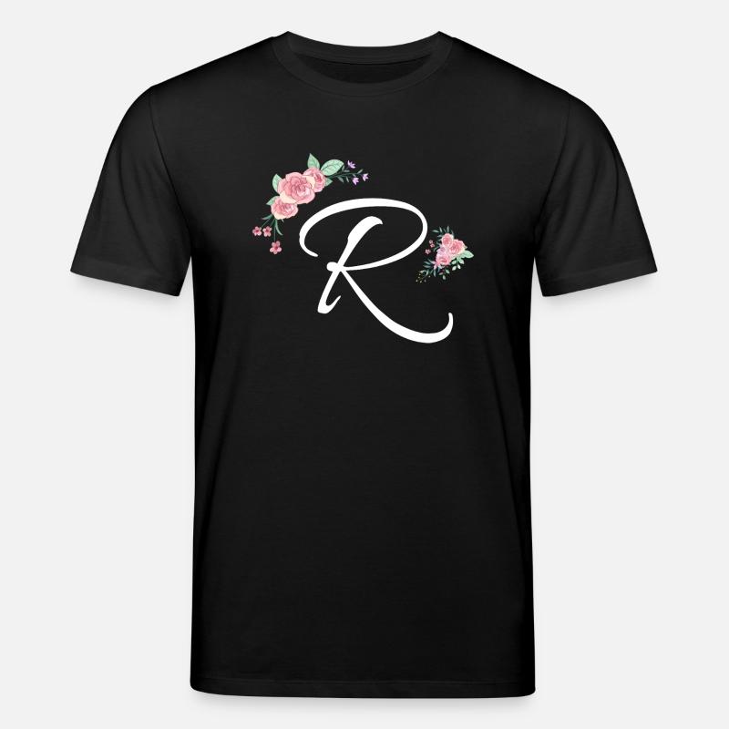 Lettre r fleurs - T-shirt bio CREATOR Stanley/Stella Unisexe - noir
