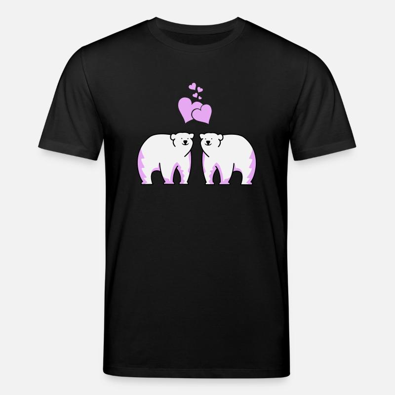 Eisbären verliebt - Stanley/Stella Unisex Bio-T-Shirt CREATOR  - Schwarz