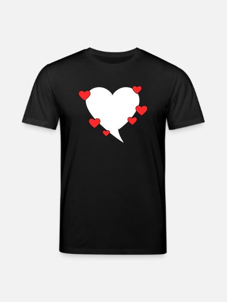 Speech bubble with hearts - Stanley/Stella CREATOR Unisex Organic T-Shirt - black