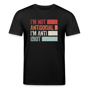 Sarcastique introverti - T-shirt bio CREATOR Stanley/Stella Unisexe - noir - Devant - Alina (178cm) & Michal (187cm)