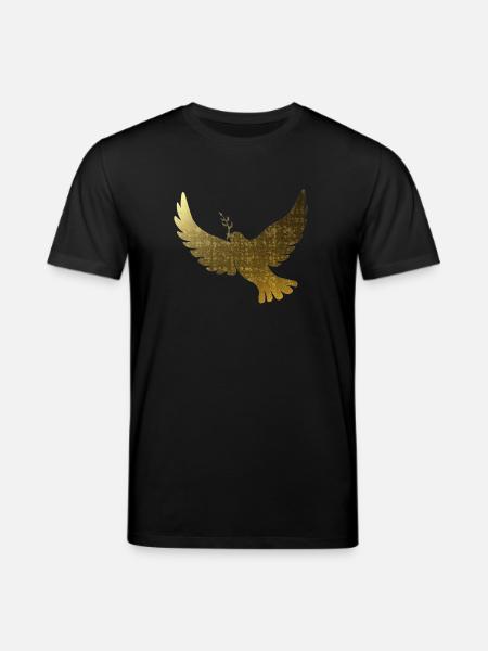 Golden peace doves - Stanley/Stella CREATOR Unisex Organic T-Shirt - black