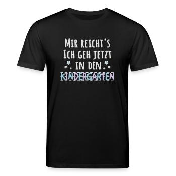 Kindergartenkind - mir reichts Kindergarten - Stanley/Stella Unisex Bio-T-Shirt CREATOR  - Schwarz - Vorne - Alina (178cm) & Michal (187cm)
