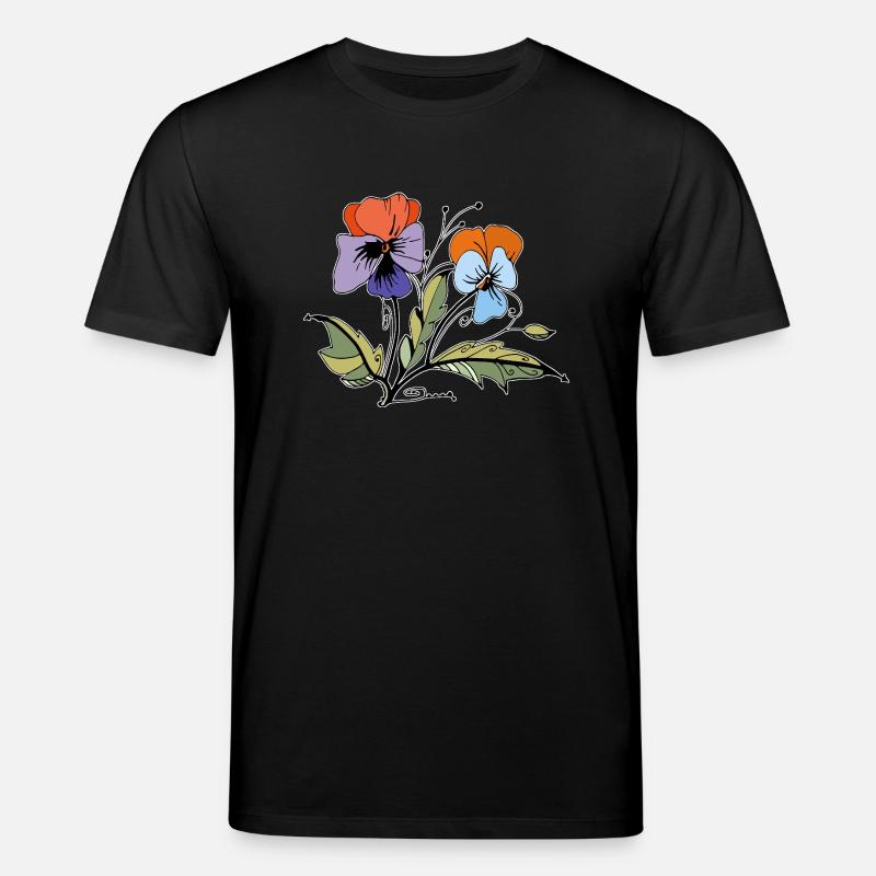 Flowers - Stanley/Stella CREATOR Unisex Organic T-Shirt - black