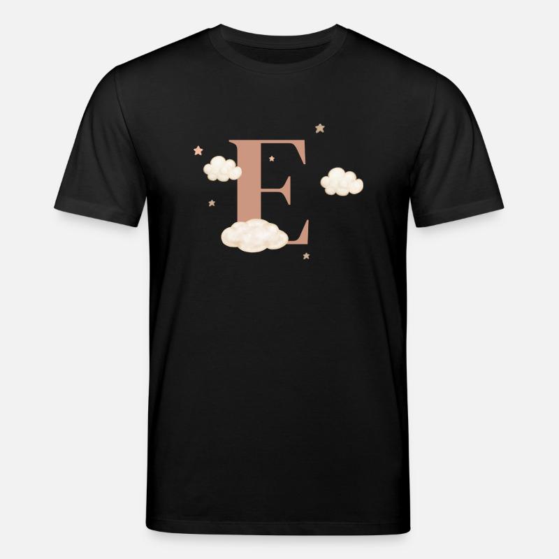 Lettre e nuages étoiles - T-shirt bio CREATOR Stanley/Stella Unisexe - noir