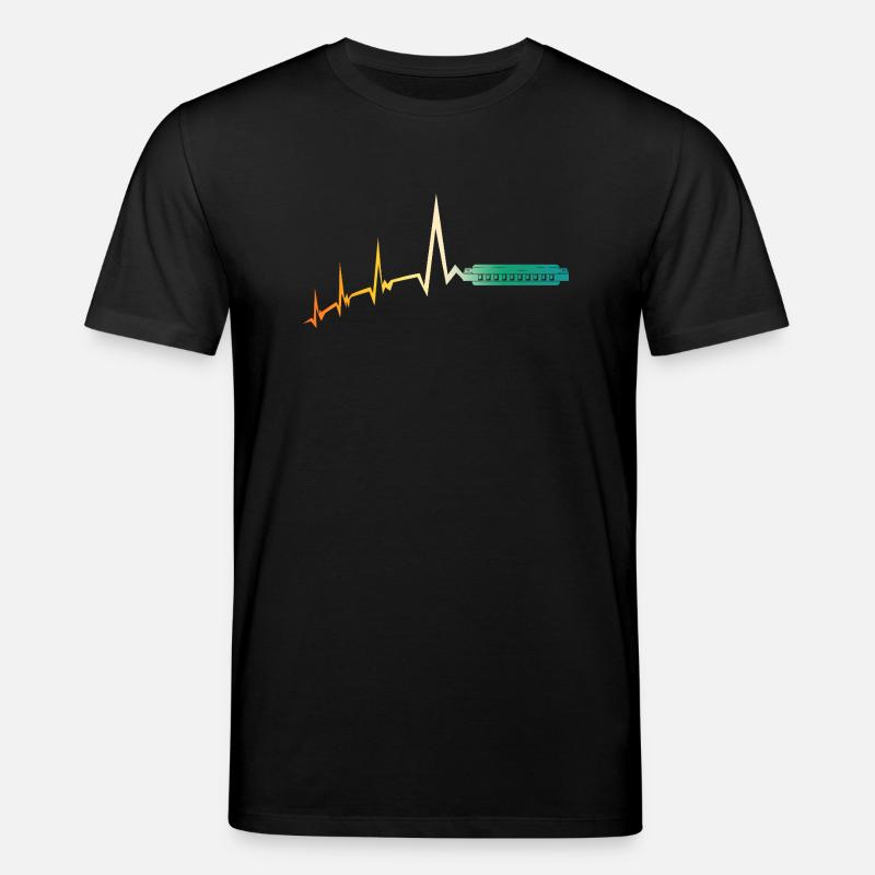 Harmonica Heartbeat Harmonica - Stanley/Stella CREATOR Unisex Organic T-Shirt - black