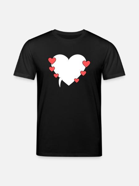 Speech Bubble with Hearts 3 - Stanley/Stella CREATOR Unisex Organic T-Shirt - black