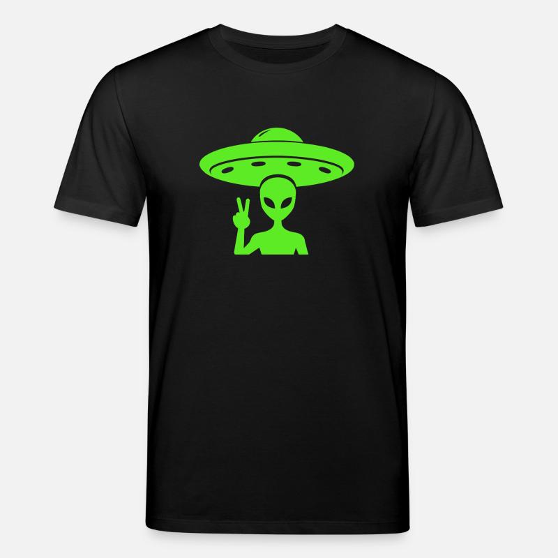 Alien UFO Peace - Stanley/Stella Unisex Bio-T-Shirt CREATOR  - Schwarz