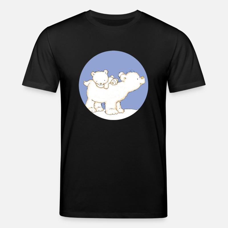 Baby Polar Bear with Dad - Stanley/Stella Unisex Bio-T-Shirt CREATOR  - Schwarz