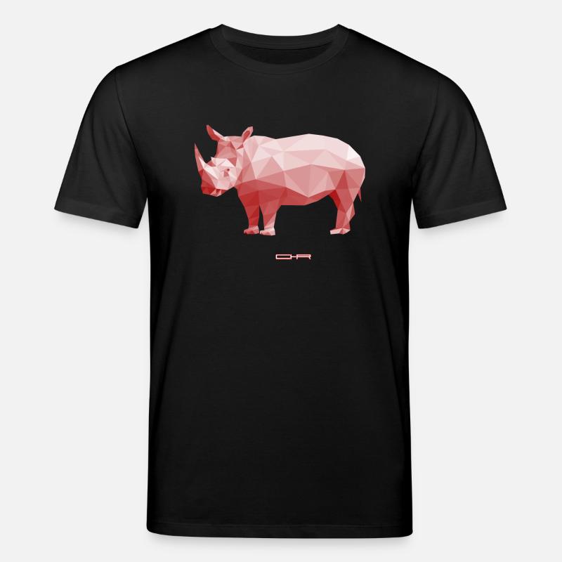 Low Poly Rhino - Stanley/Stella Unisex Bio-T-Shirt CREATOR  - Schwarz