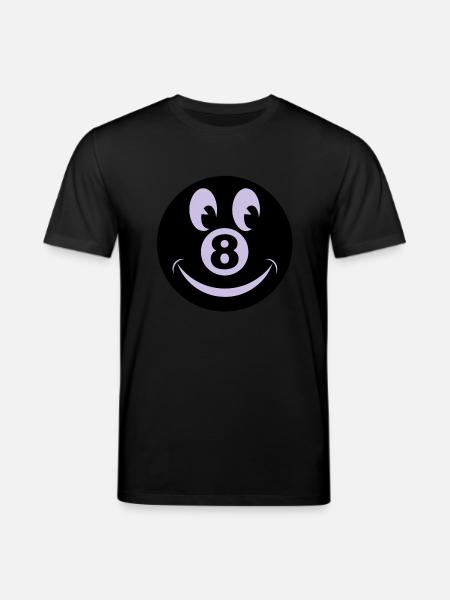 8 ball smiley vecto - Stanley/Stella CREATOR Unisex Organic T-Shirt - black