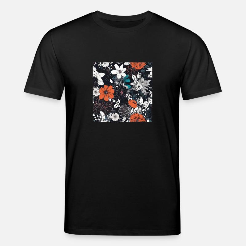 Dunkle Blüten - Stanley/Stella Unisex Bio-T-Shirt CREATOR  - Schwarz