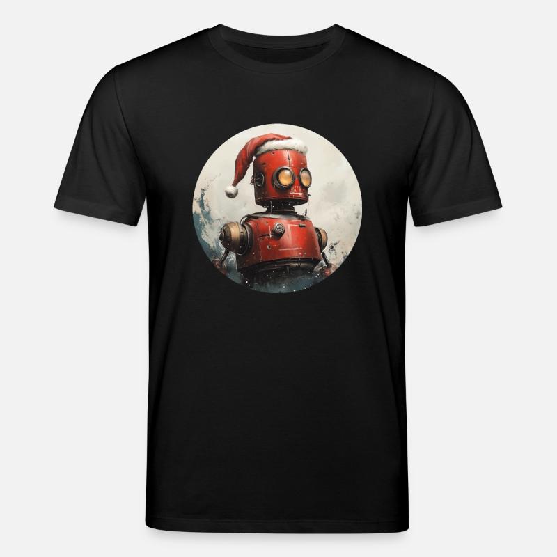 Roboter Weihnachtsmann - Stanley/Stella Unisex Bio-T-Shirt CREATOR  - Schwarz
