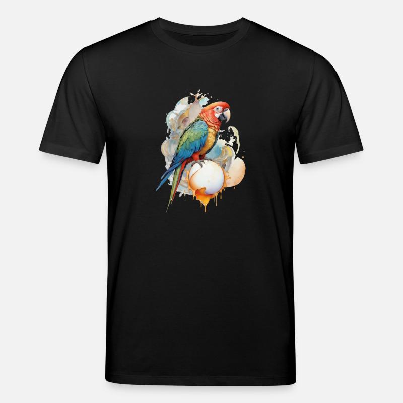 Perroquet Aquarelle - T-shirt bio CREATOR Stanley/Stella Unisexe - noir