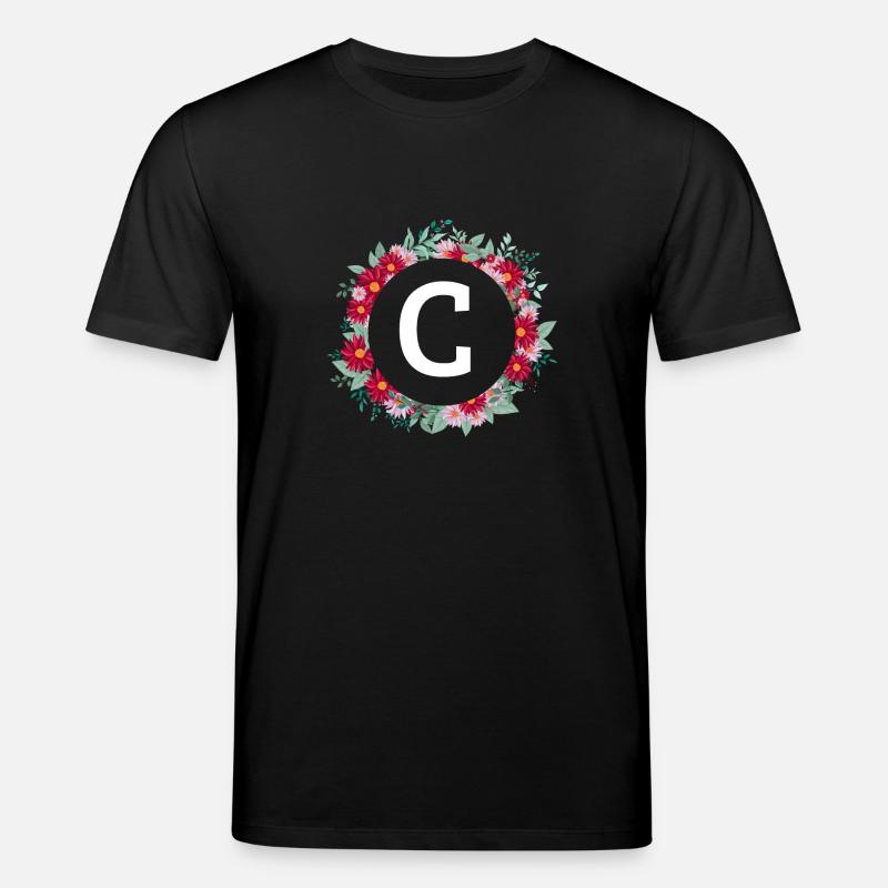 Buchstabe c Blumenkrone - Stanley/Stella Unisex Bio-T-Shirt CREATOR - Schwarz