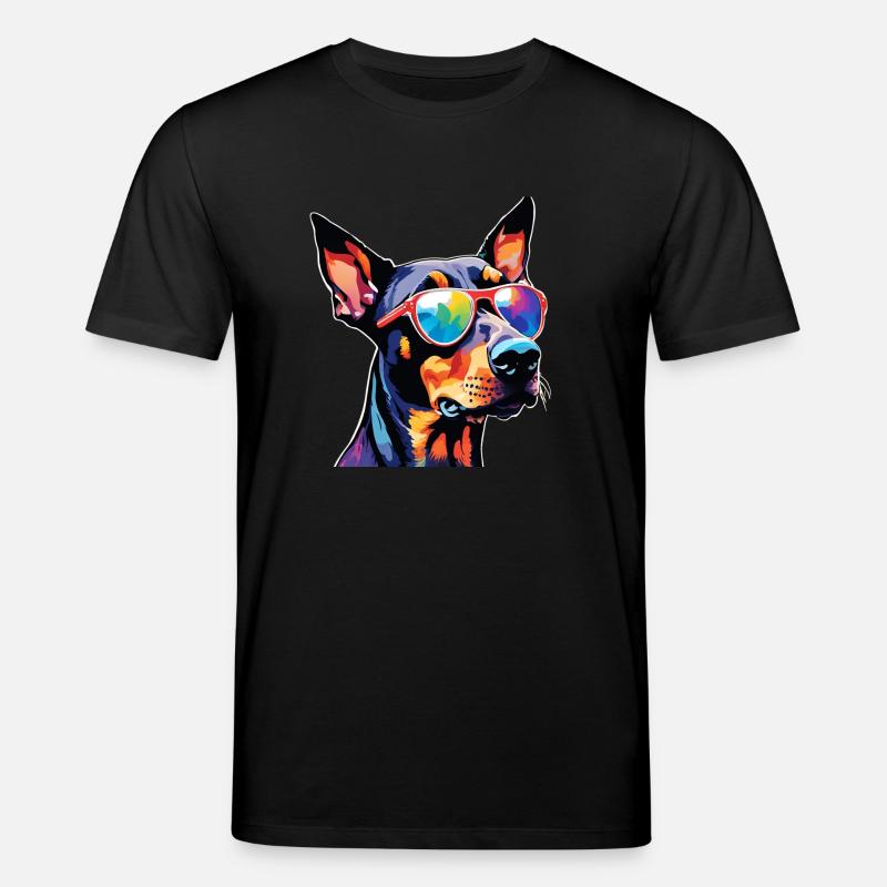 Dobermann bunt 1 - Stanley/Stella Unisex Bio-T-Shirt CREATOR  - Schwarz