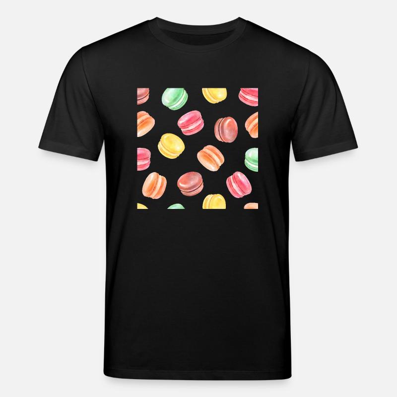 Bunte Macarons Muster - Stanley/Stella Unisex Bio-T-Shirt CREATOR  - Schwarz