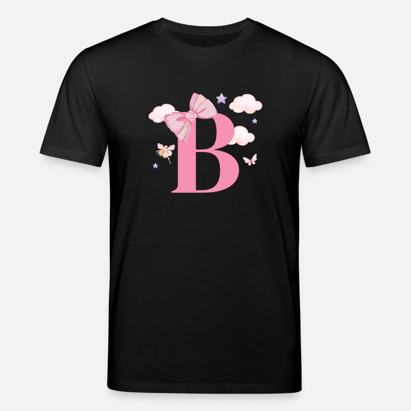 Buchstabe b rosa Wolken - Stanley/Stella Unisex Bio-T-Shirt CREATOR - Schwarz