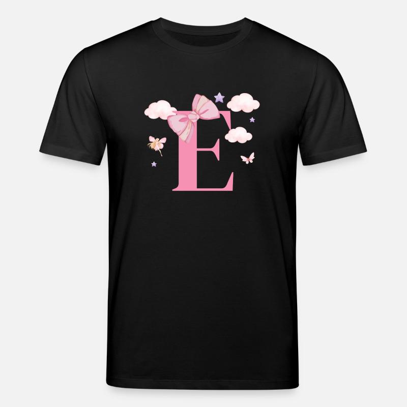 Lettre e rose nuages - T-shirt bio CREATOR Stanley/Stella Unisexe - noir
