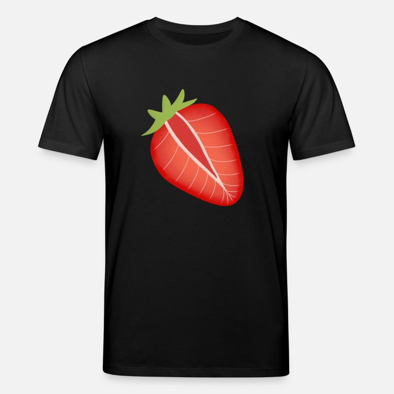 Erdbeer-Hälfte - Stanley/Stella Unisex Bio-T-Shirt CREATOR  - Schwarz