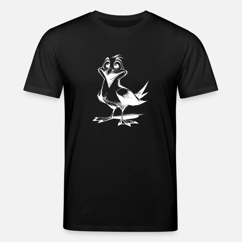 Netter Flattermann lustiger Möwen Vogel - Stanley/Stella Unisex Bio-T-Shirt CREATOR - Schwarz