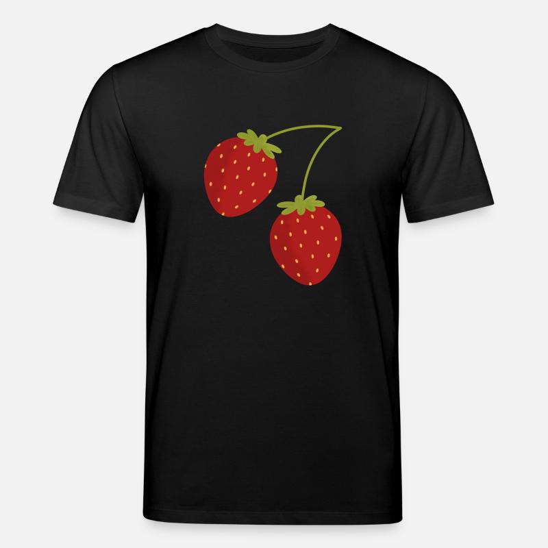 Erdbeeren - Stanley/Stella Unisex Bio-T-Shirt CREATOR  - Schwarz