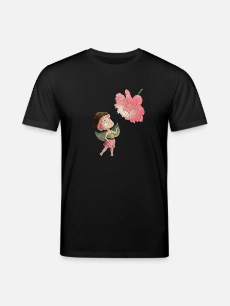 Magical fairy with peony - Stanley/Stella CREATOR Unisex Organic T-Shirt - black