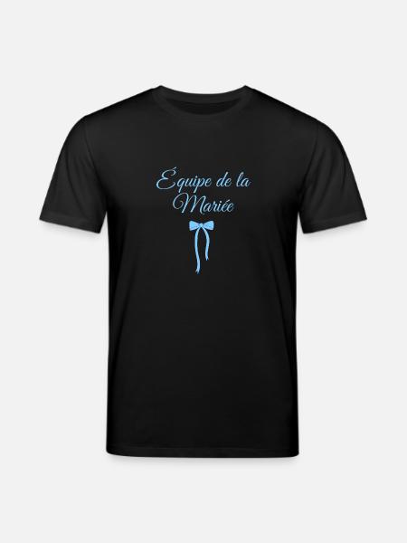 Team The Bride Blue Bow - Stanley/Stella CREATOR Unisex Organic T-Shirt - black