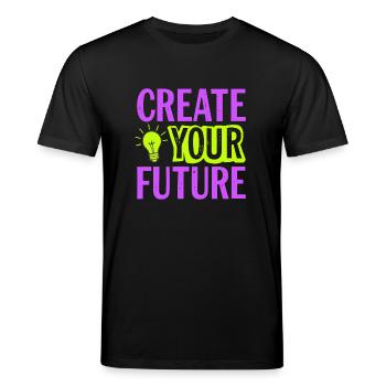 Créez votre future ampoule - T-shirt bio CREATOR Stanley/Stella Unisexe - noir - Devant - Alina (178cm) & Michal (187cm)