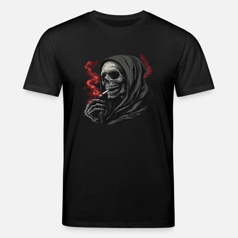 Grim Reaper avec une cigarette. - T-shirt bio CREATOR Stanley/Stella Unisexe - noir