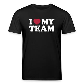 I love my Team - Stanley/Stella Unisex Bio-T-Shirt CREATOR  - Schwarz - Vorne - Alina (178cm) & Michal (187cm)