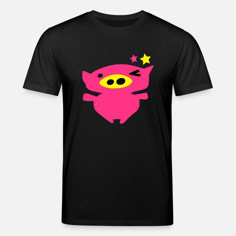 cute_pink_piggy_face_vec10_c3 - Stanley/Stella Unisex Bio-T-Shirt CREATOR - Schwarz