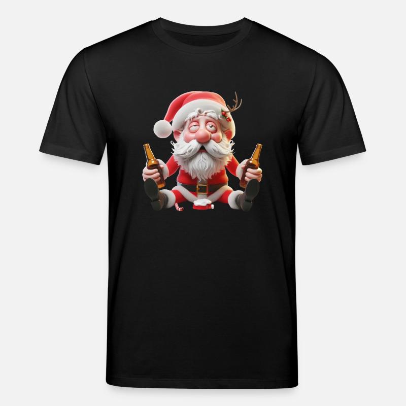 Père Noël ivre 1 - T-shirt bio CREATOR Stanley/Stella Unisexe - noir