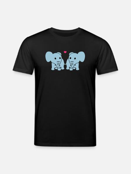Verliebte Elefanten - Stanley/Stella Unisex Bio-T-Shirt CREATOR  - Schwarz