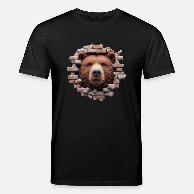 Ours dans le trou - T-shirt bio CREATOR Stanley/Stella Unisexe - noir