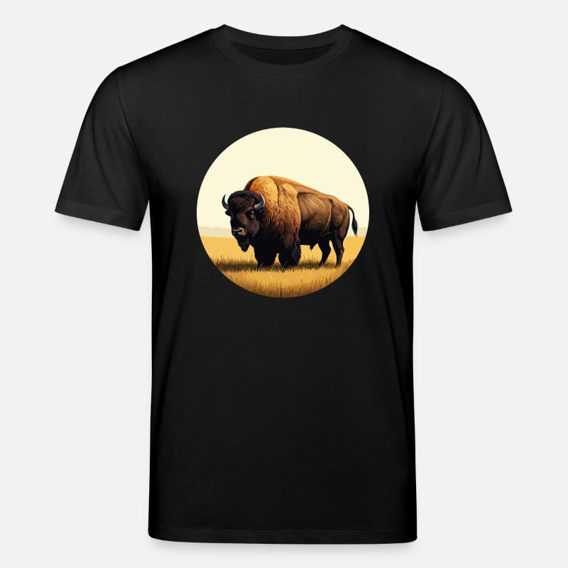 Bison dans la prairie - T-shirt bio CREATOR Stanley/Stella Unisexe - noir