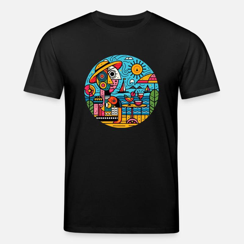 Urlaubstraum eines Malers - Stanley/Stella Unisex Bio-T-Shirt CREATOR  - Schwarz