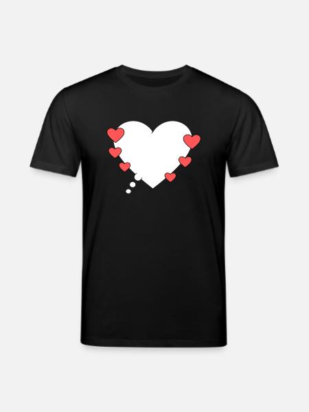 Denkblase mit Herzen - Stanley/Stella Unisex Bio-T-Shirt CREATOR  - Schwarz