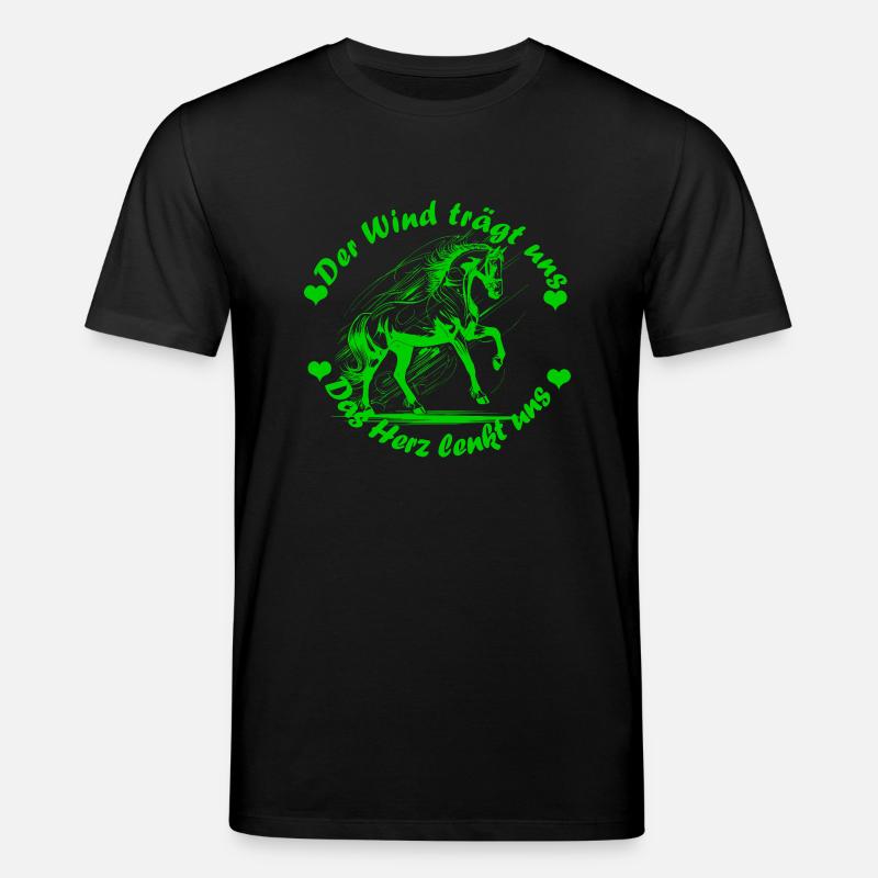 Pferd Herz Wind hell gruen - Stanley/Stella Unisex Bio-T-Shirt CREATOR  - Schwarz