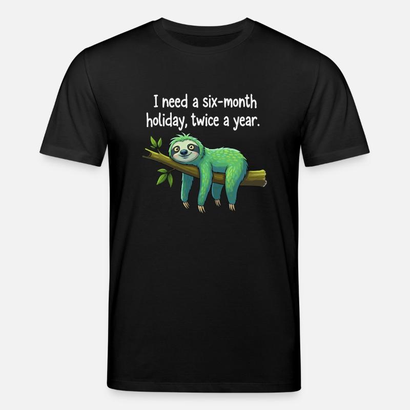 Faultier Urlaub - Stanley/Stella Unisex Bio-T-Shirt CREATOR  - Schwarz