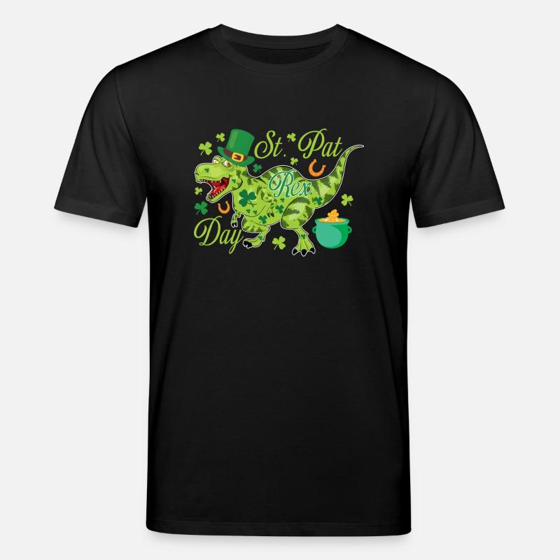 T-Rex de la Saint-Patrick - T-shirt bio CREATOR Stanley/Stella Unisexe - noir