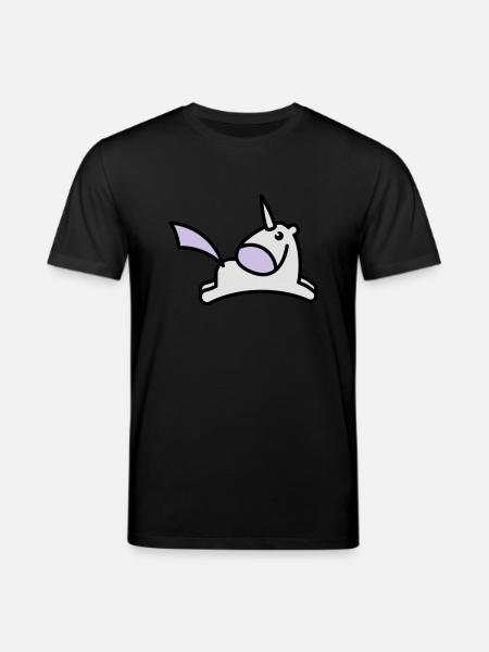 springendes Süßes Einhorn - Stanley/Stella Unisex Bio-T-Shirt CREATOR - Schwarz