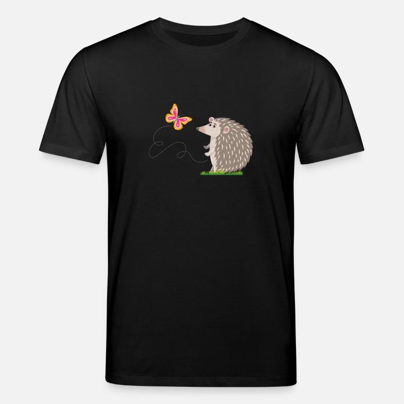 Hérisson et papillon - T-shirt bio CREATOR Stanley/Stella Unisexe - noir